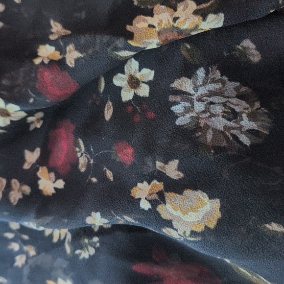 Dôen Black & Multicolour Silk Floral Sheer Dress - Picture 9 of 9